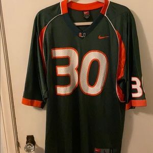 Men L University of Miami 30 Jersey Authentic